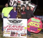 Aaron Berryhill captured his first career O'Reilly American Sprint Cars on Tour National series feature win in the final stages of Saturday night's 30-lap feature at Lake Ozark Speedway near Eldon, MO.