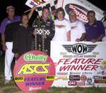 Jason Johnson won Saturday night's Second Annual Daniel McMillin Memorial event featuring the O'Reilly American Sprint Cars on Tour National series at Missouri's Lake Ozark Speedway.