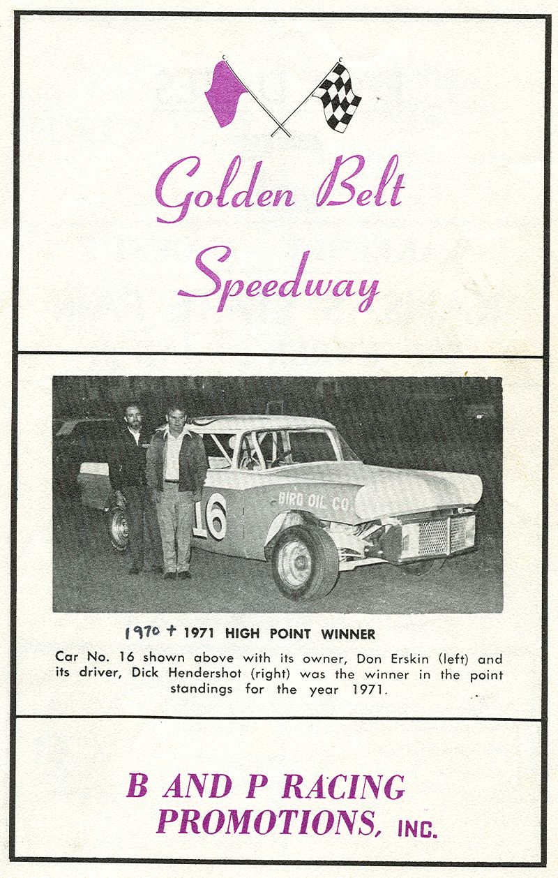 Golden Belt Speedway program