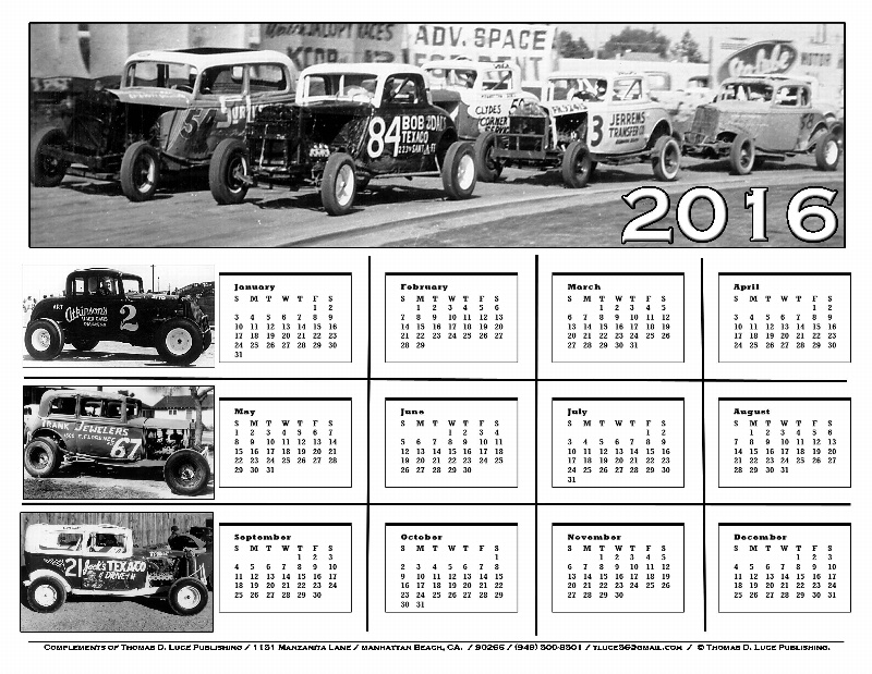 2016 California Jalopy Nostalgia Calendar